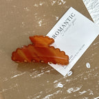 Blue-and-White Porcelain Style Claw Clip — Tie-Dye Speckled Pattern, Ideal for Updos