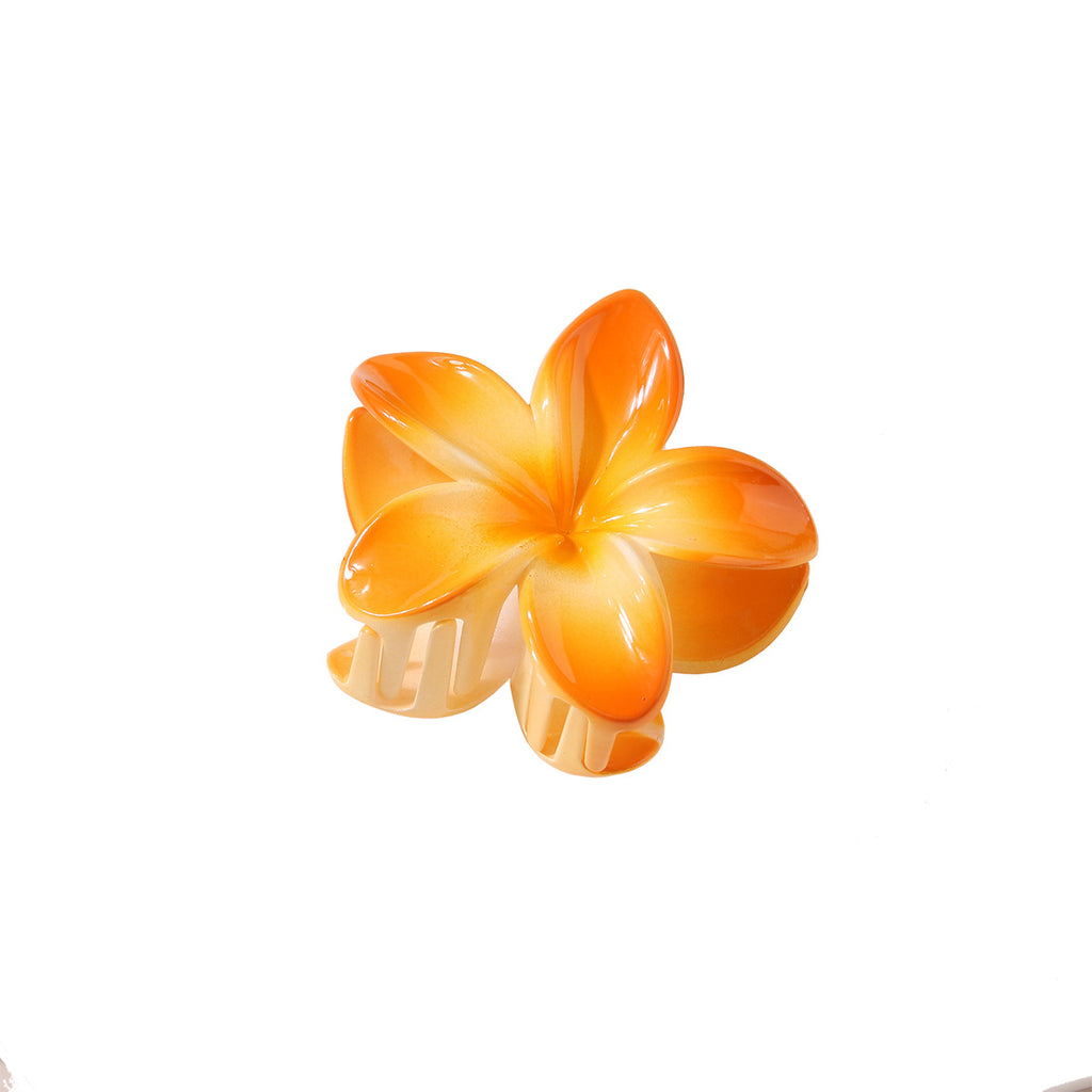 Color Plumeria Rubra Barrettes Side Grab Half Grab Back Head Shark Clip