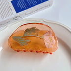 Summer Flower Stitching Grip Acetate Updo Shark Clip