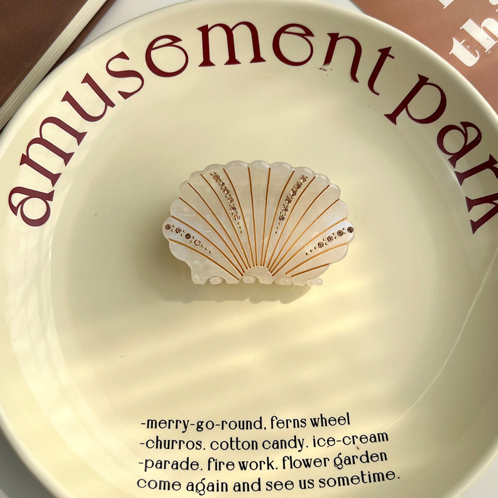 Shell Conch Acetate Grip Spot Drill Back Head Shark Clip