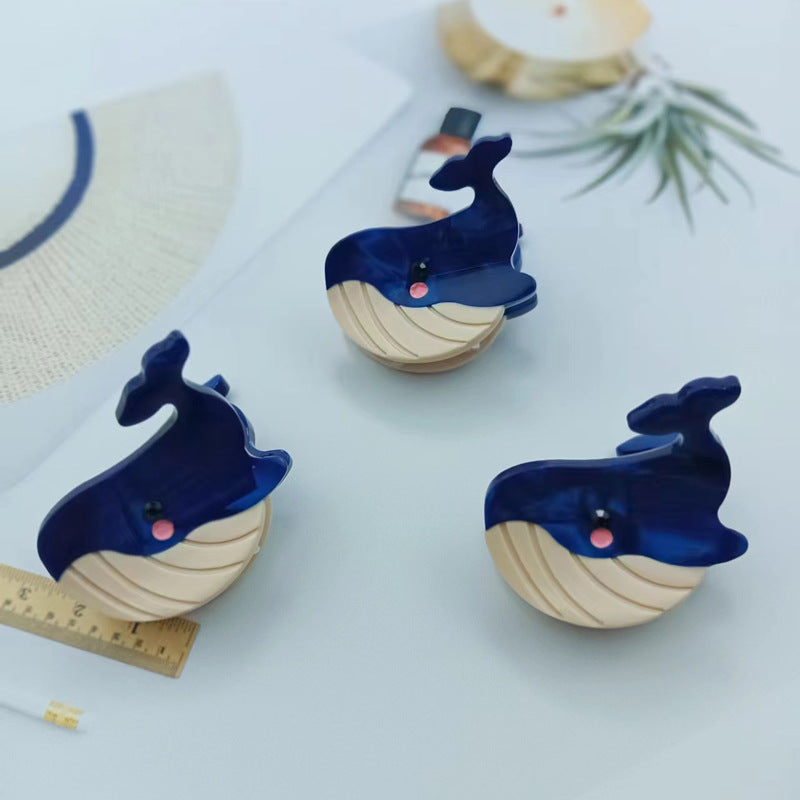 Sea Life Acetic Acid Mini Jaw Clip Whale Crab Seahorse Starfish Dolphin Young Girl Personalized Bang Clip Barrettes Hair