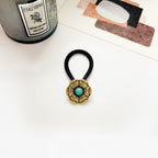 Vintage Inlaid Turquoise Rubber Band Hair Rope High Elasticity Hair Tie Hair Rope