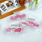 Chain Flower Acetate Grip Large Square Clip Back Head Shark Clip