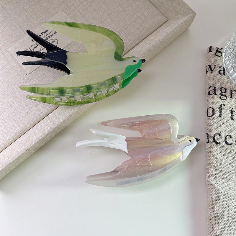 Swallow Grip Animal Acetate Hairpin Color Matching Peace Dove Shark Clip