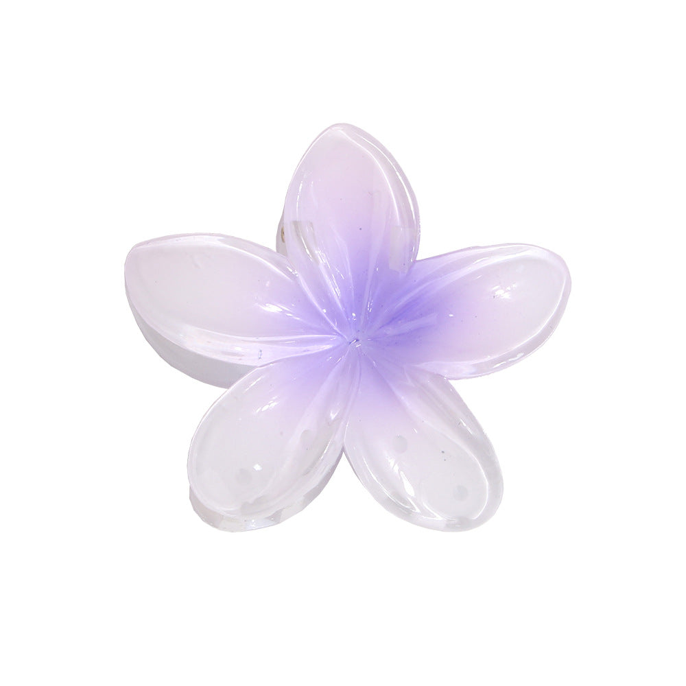 Color Plumeria Rubra Barrettes Side Grab Half Grab Back Head Shark Clip
