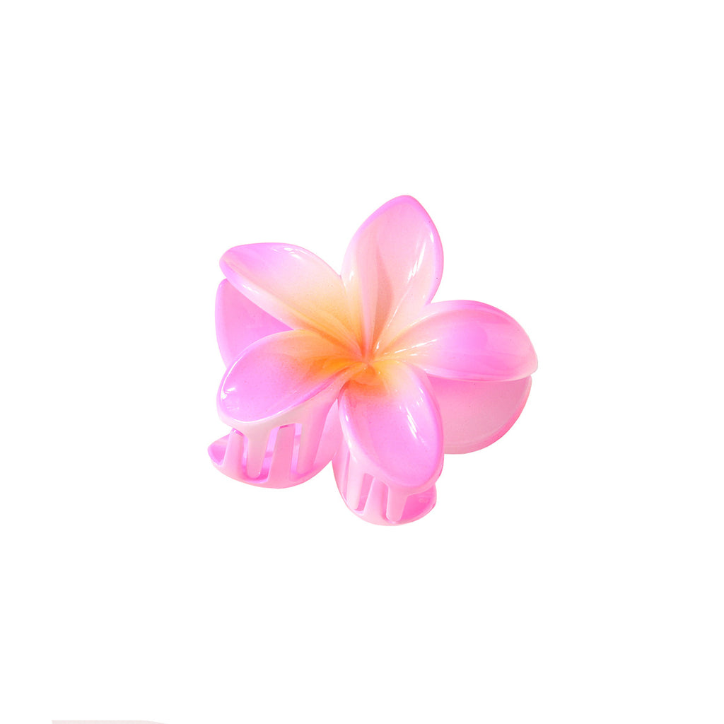 Color Plumeria Rubra Barrettes Side Grab Half Grab Back Head Shark Clip