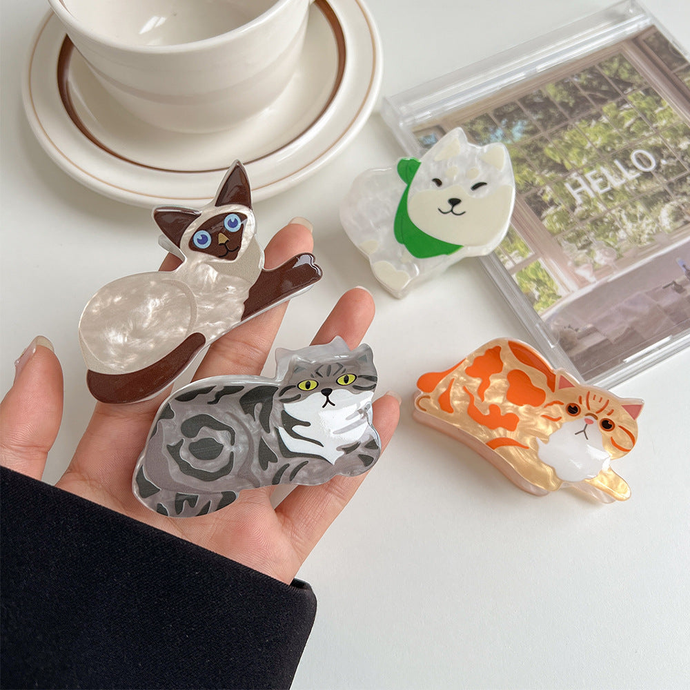 Dogs and Cats Cute Hairpin Medium Back Head Shark Clip
