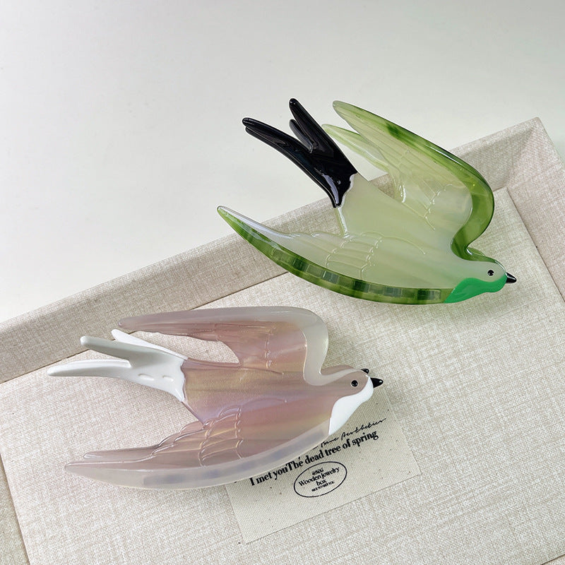 Swallow Grip Animal Acetate Hairpin Color Matching Peace Dove Shark Clip