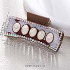 Bohemian National Style Turquoise Grip Western Style Barrettes Vintage Leopard Print Sequined Leather Fashion Hair Clip