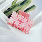Flower Square Acetate Grip Printing Medium Brush Shark Clip