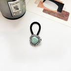 Vintage Inlaid Turquoise Rubber Band Hair Rope High Elasticity Hair Tie Hair Rope