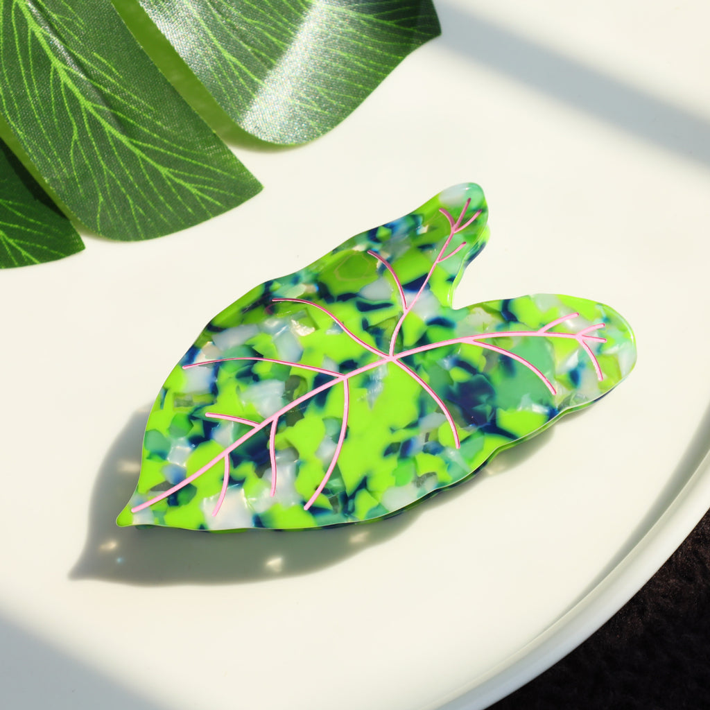 Leaves Barrettes Acetate Updo Large Size Shark Clip