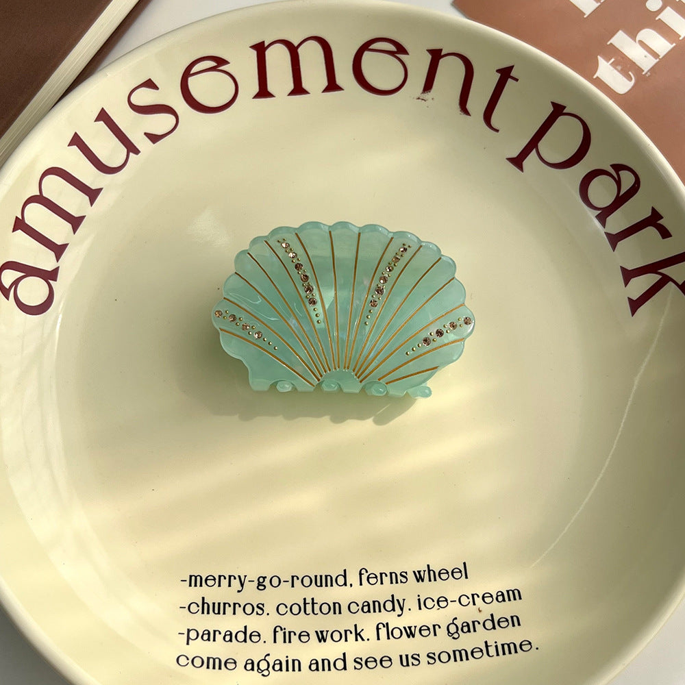 Shell Conch Acetate Grip Spot Drill Back Head Shark Clip