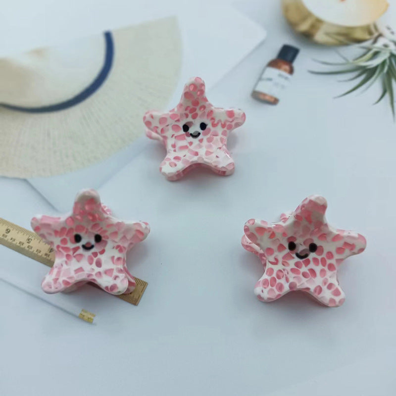 Sea Life Acetic Acid Mini Jaw Clip Whale Crab Seahorse Starfish Dolphin Young Girl Personalized Bang Clip Barrettes Hair