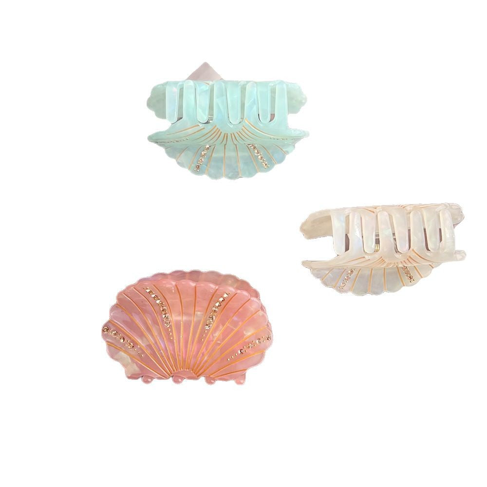Shell Conch Acetate Grip Spot Drill Back Head Shark Clip