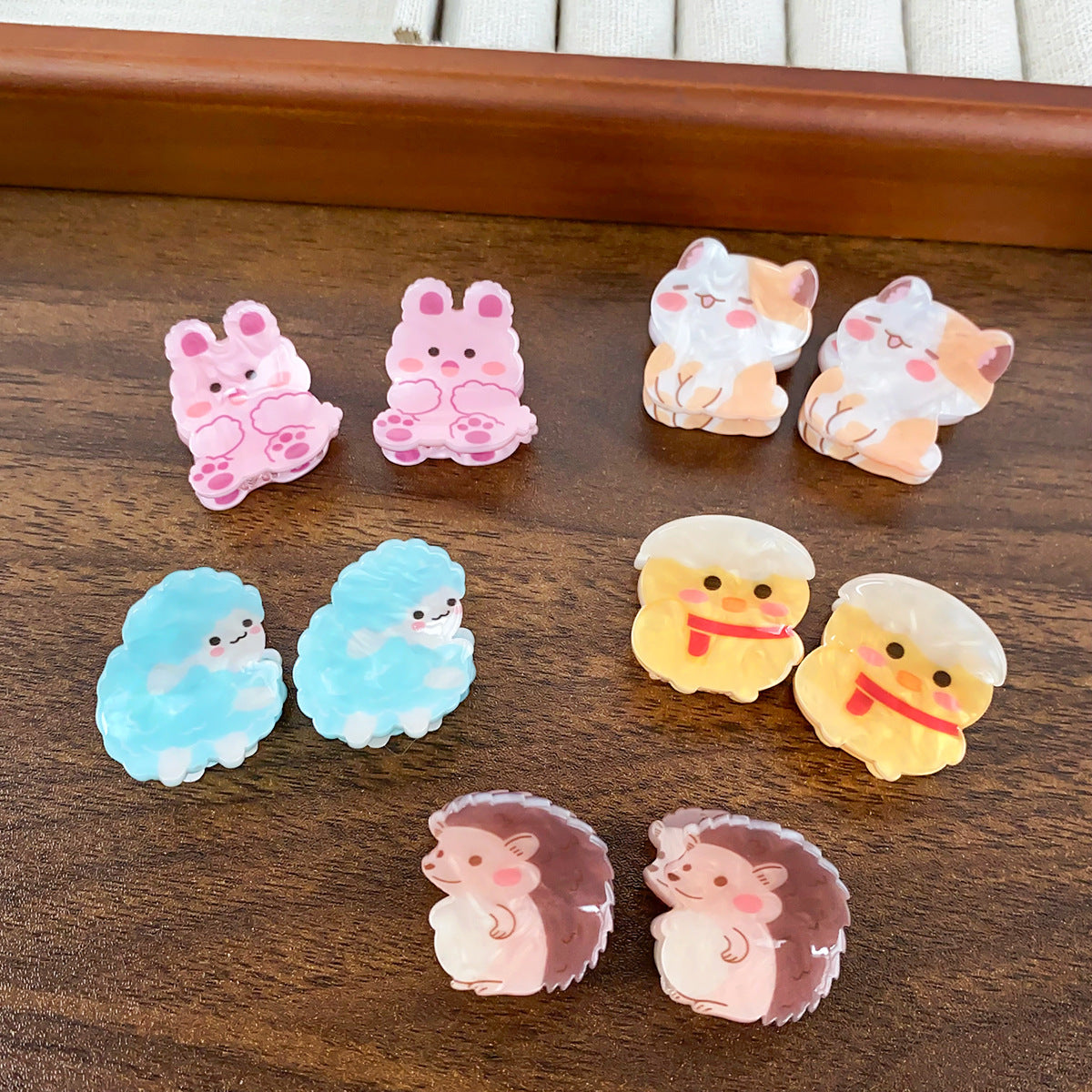Cute Acrylic Animal Mini Clip 2 Pack