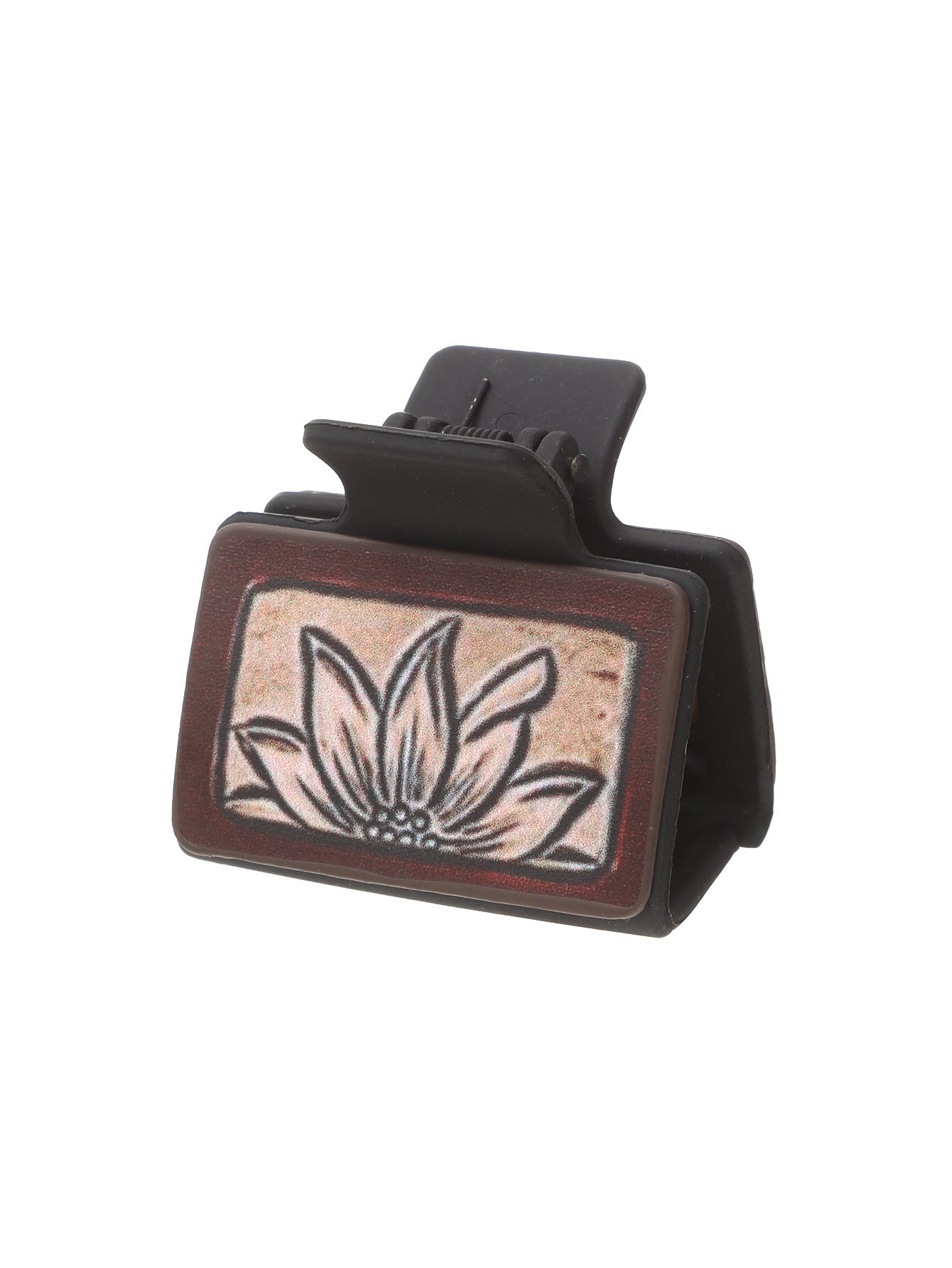 Leather Sunflower Hair Clip / Half-Up Shark Clip