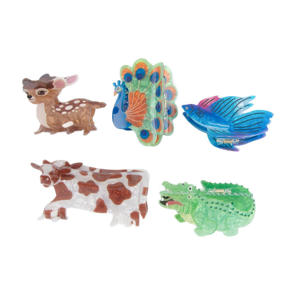 Forest Series Grip Creative PVC Dinosaur Barrettes Updo Shark Clip