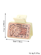 Leather Sunflower Hair Clip / Half-Up Shark Clip