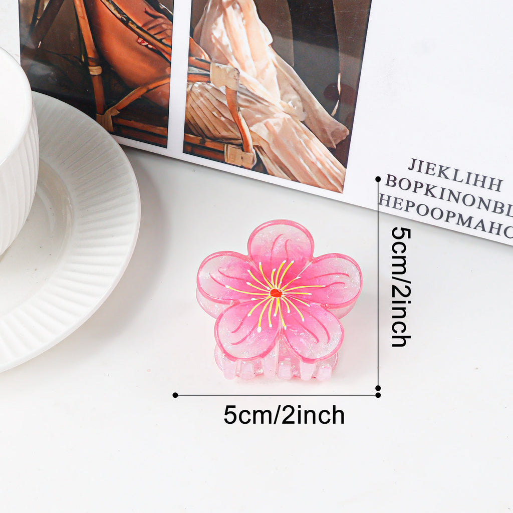 Plum Blossom Grip Flower Updo Shark Clip
