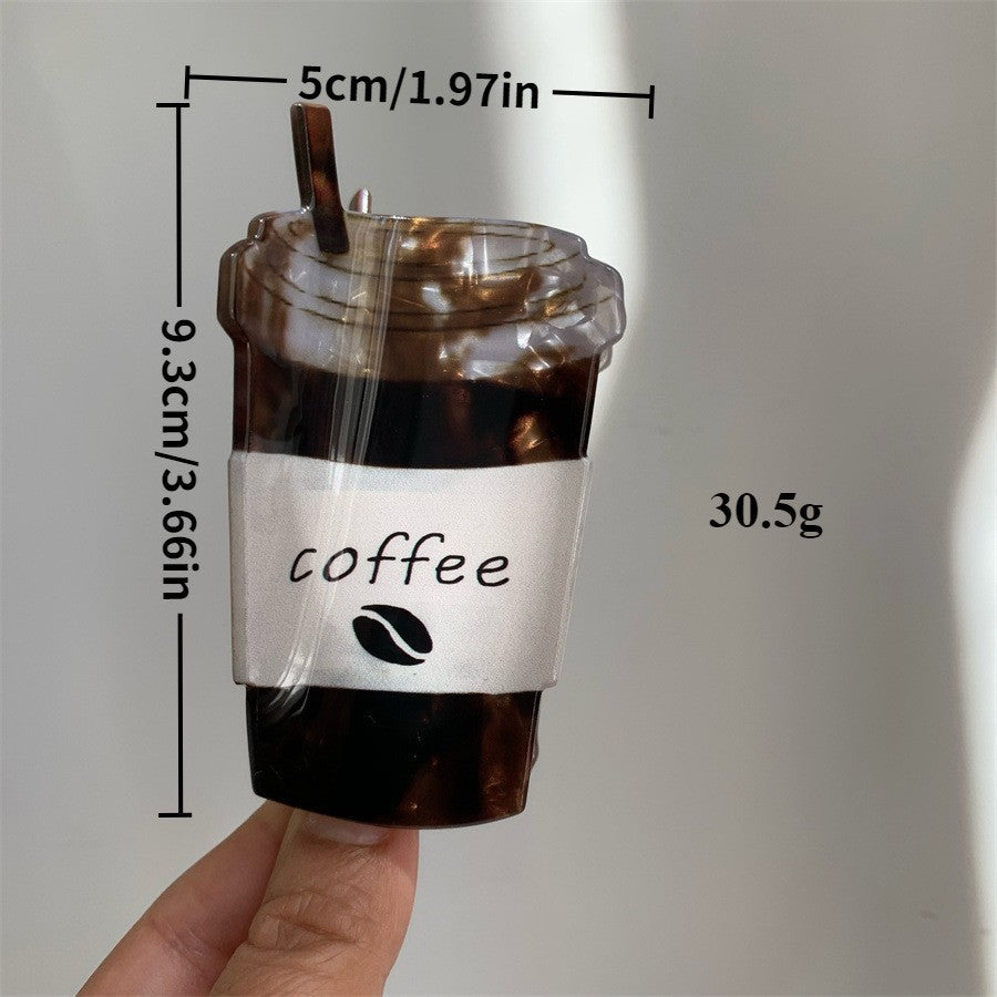 Coffee Cup Hair Styling Clip Acrylic Updo Loose Clip Shark Clip