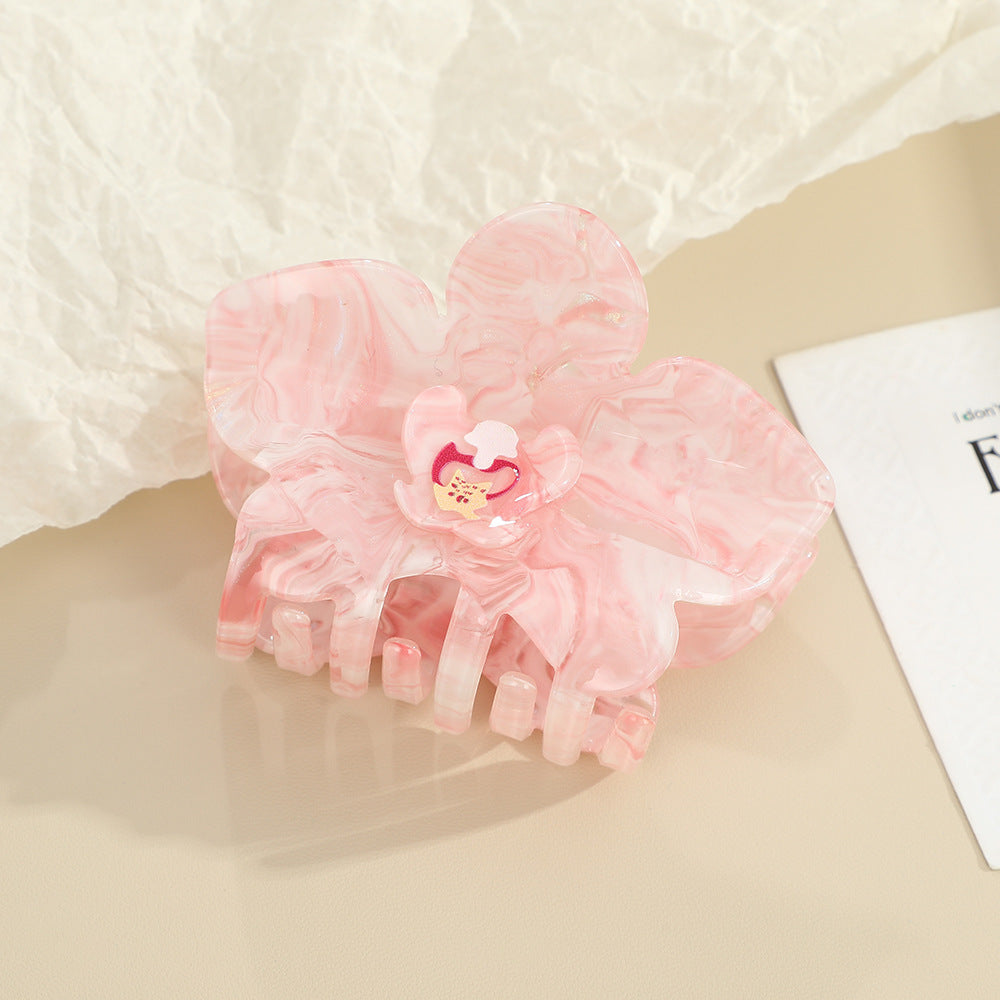 Floral Acrylic Hair Claw Clip (for Updos)