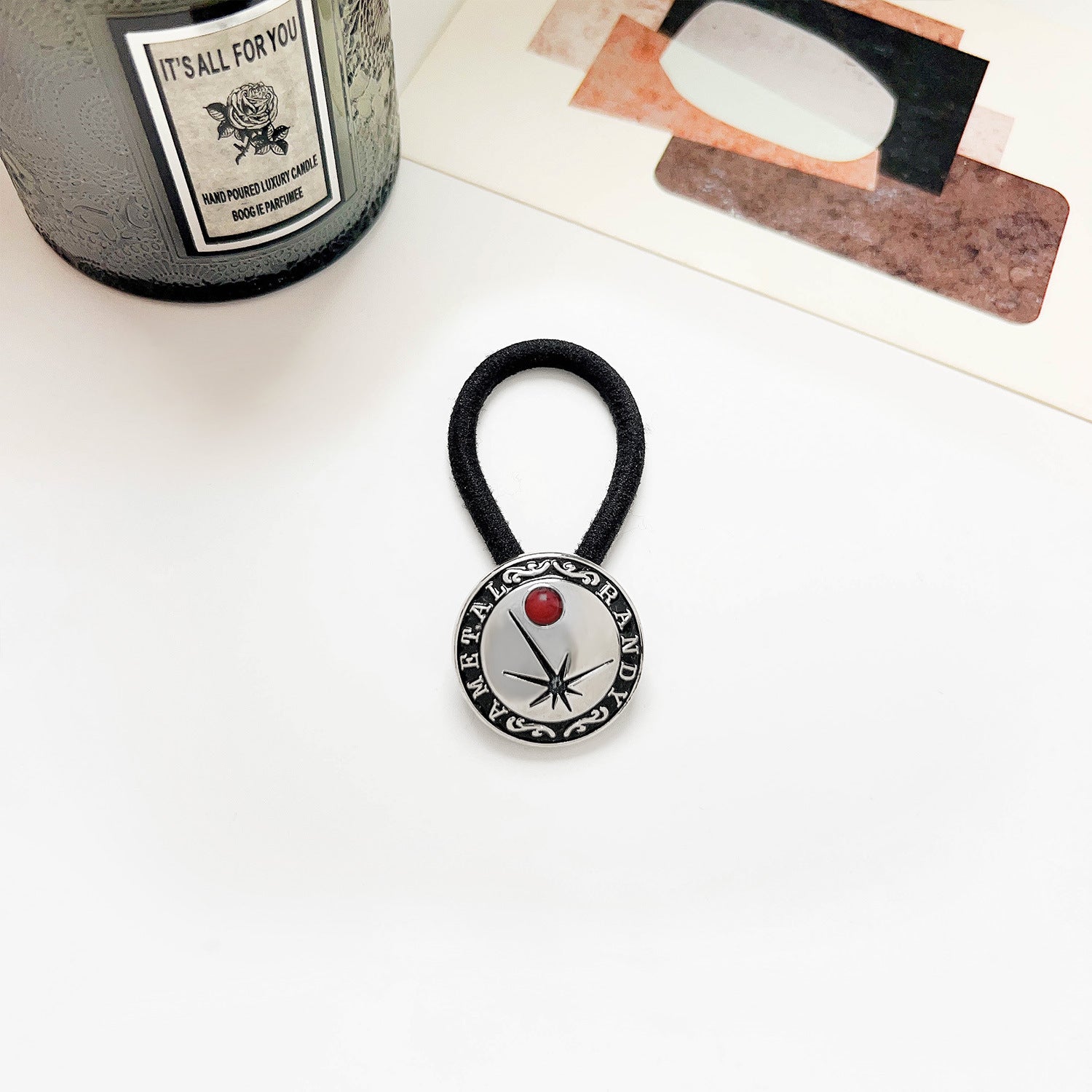 Vintage Inlaid Turquoise Rubber Band Hair Rope High Elasticity Hair Tie Hair Rope