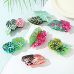 Plant Leaves Barrettes Acetic Acid Updo Shark Clip
