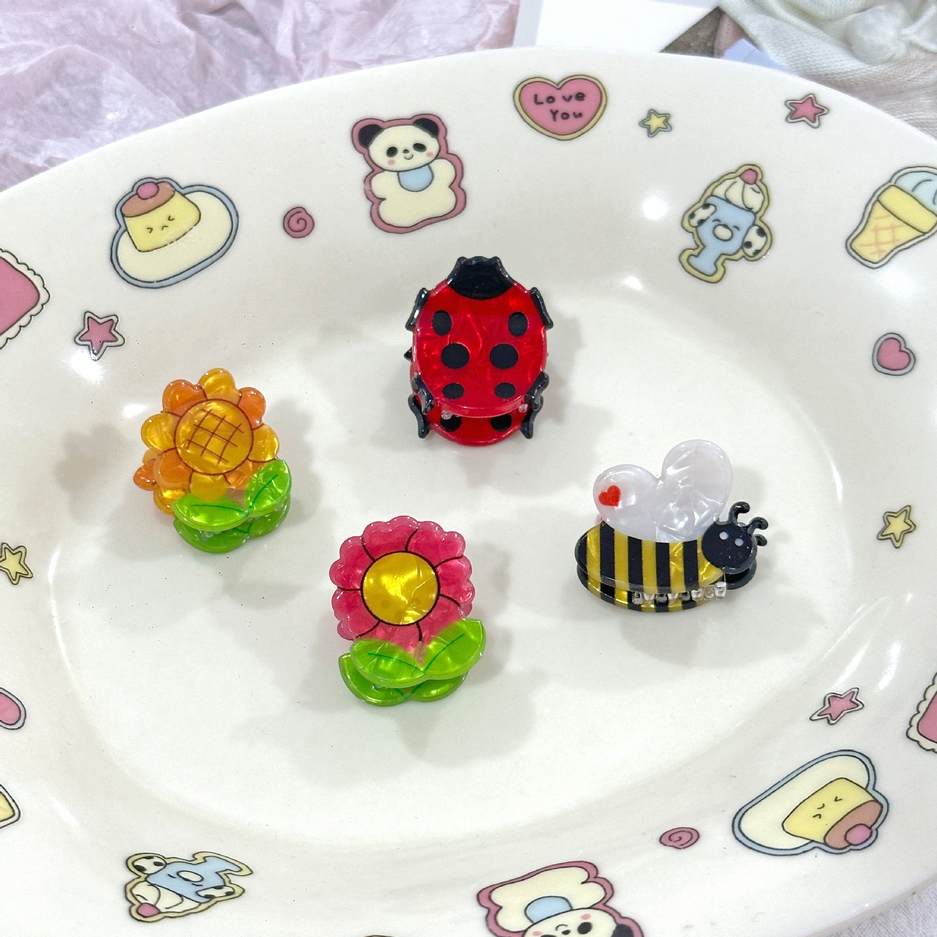 Bee Sunflower Mini Clip Bangs Side Clip