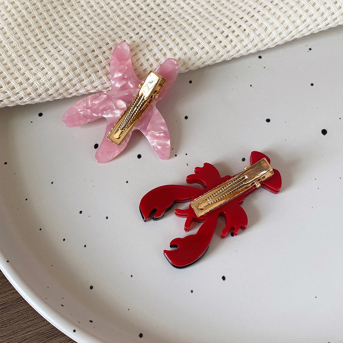 Crayfish Starfish Duckbill Clip Cute Children's Small Acetate Bang Clip