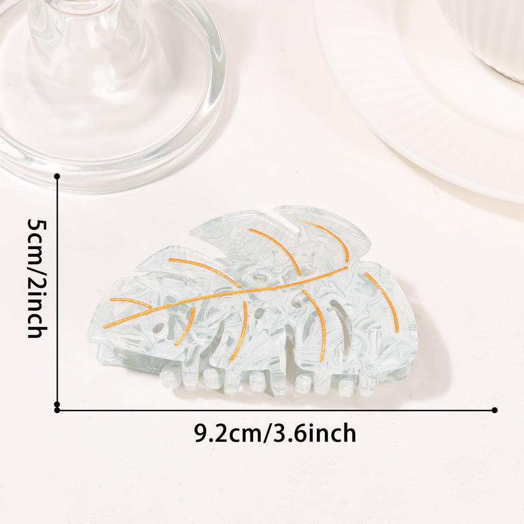 Leaves Grip PVC Updo Shark Clip