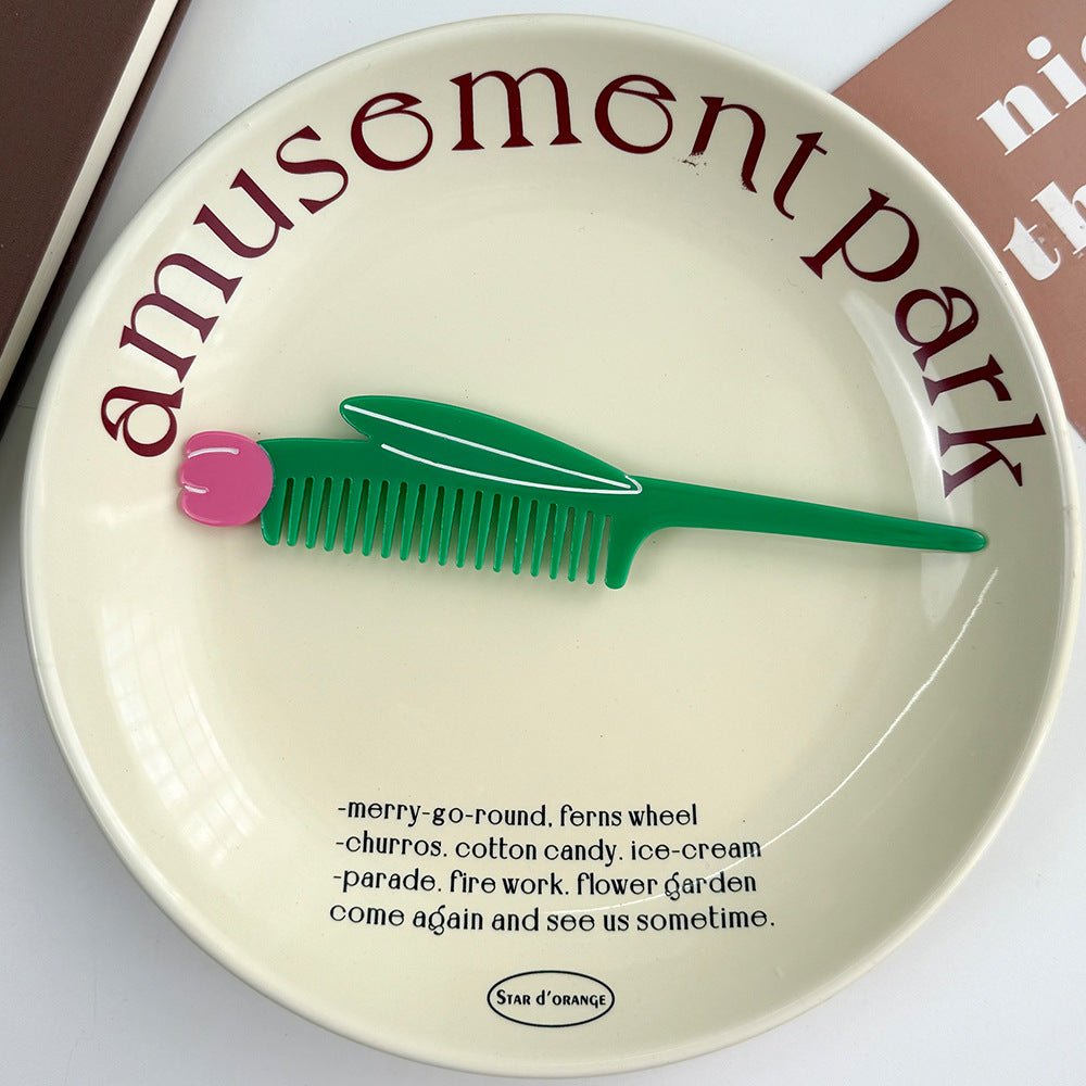 Acetate Comb Advanced Moving Vegetable Makeup Fun Comb Portable Hairdressing Comb