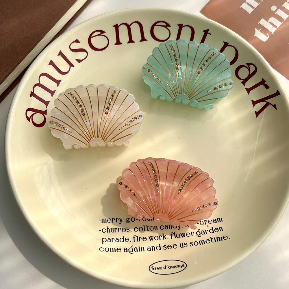 Shell Conch Acetate Grip Spot Drill Back Head Shark Clip