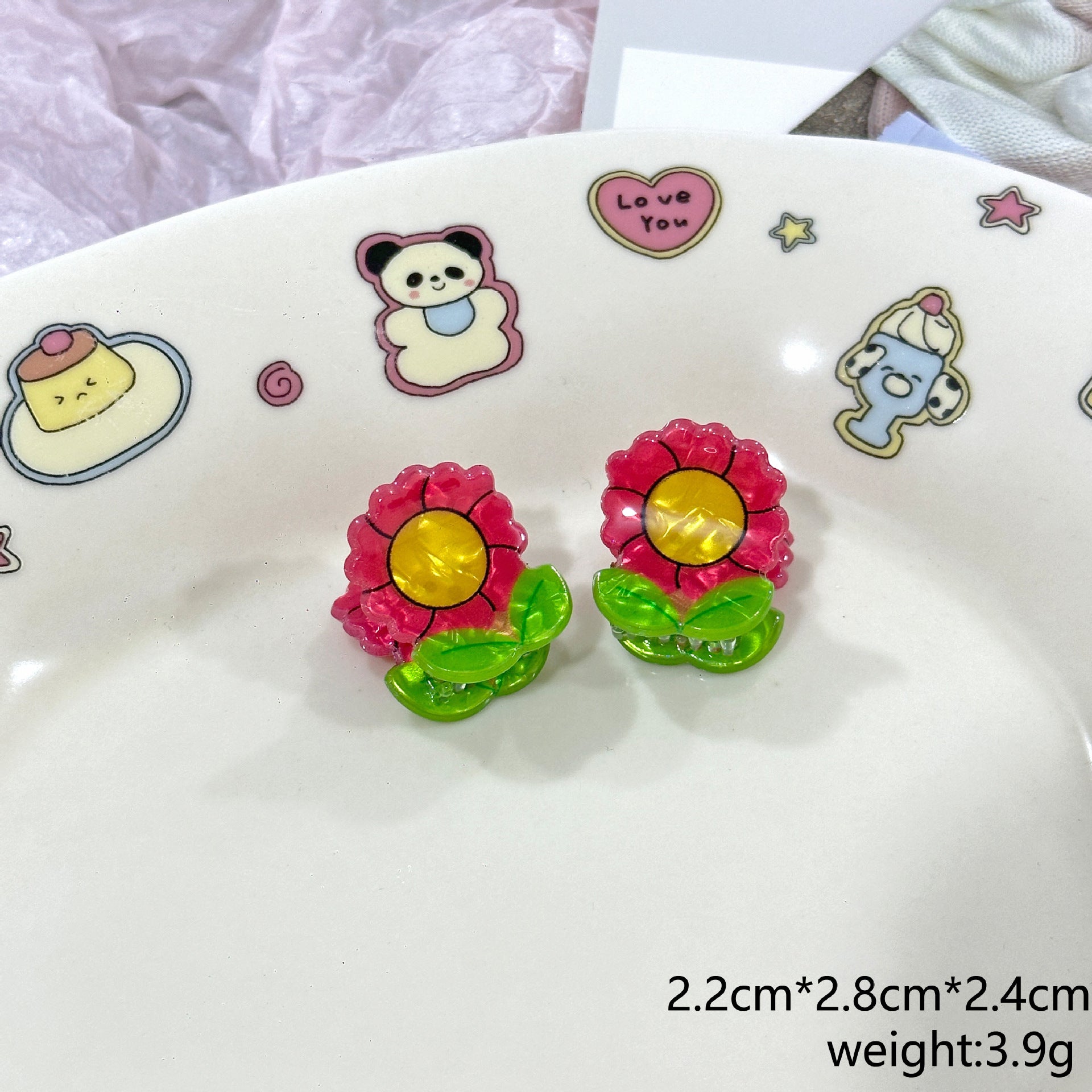 Bee Sunflower Mini Clip Bangs Side Clip