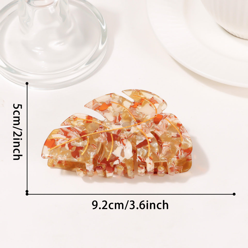 Leaves Grip PVC Updo Shark Clip