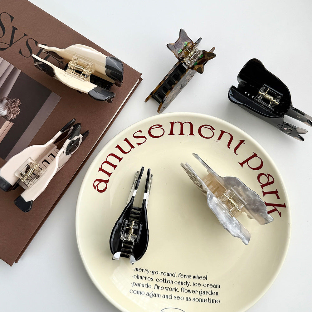 Cute Cat Barrettes Half Scratch Updo Shark Clip