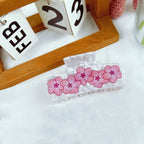 Chain Flower Acetate Grip Large Square Clip Back Head Shark Clip