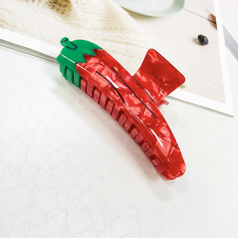 Vegetable Clamp Cherry Apple Shark Clamp Light Luxury Hair Claw Clip