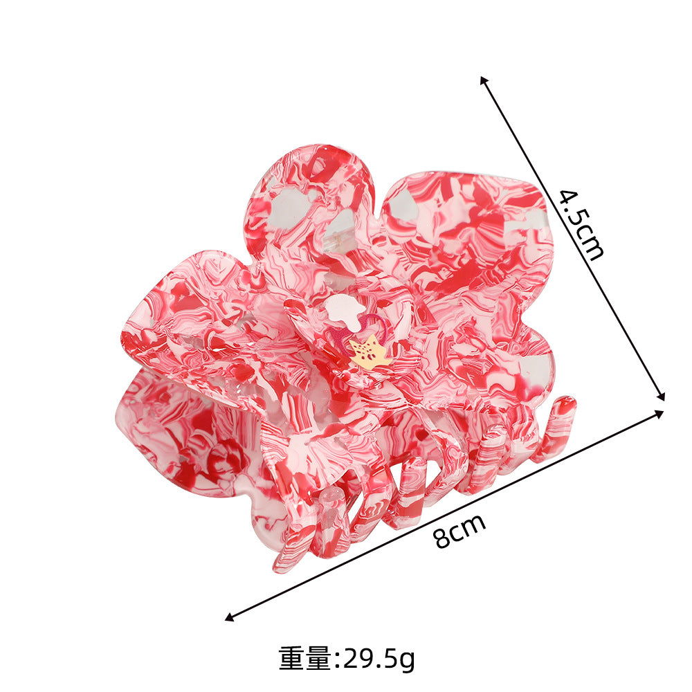 Floral Acrylic Hair Claw Clip (for Updos)