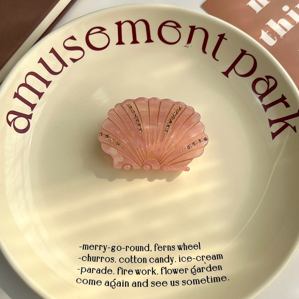 Shell Conch Acetate Grip Spot Drill Back Head Shark Clip