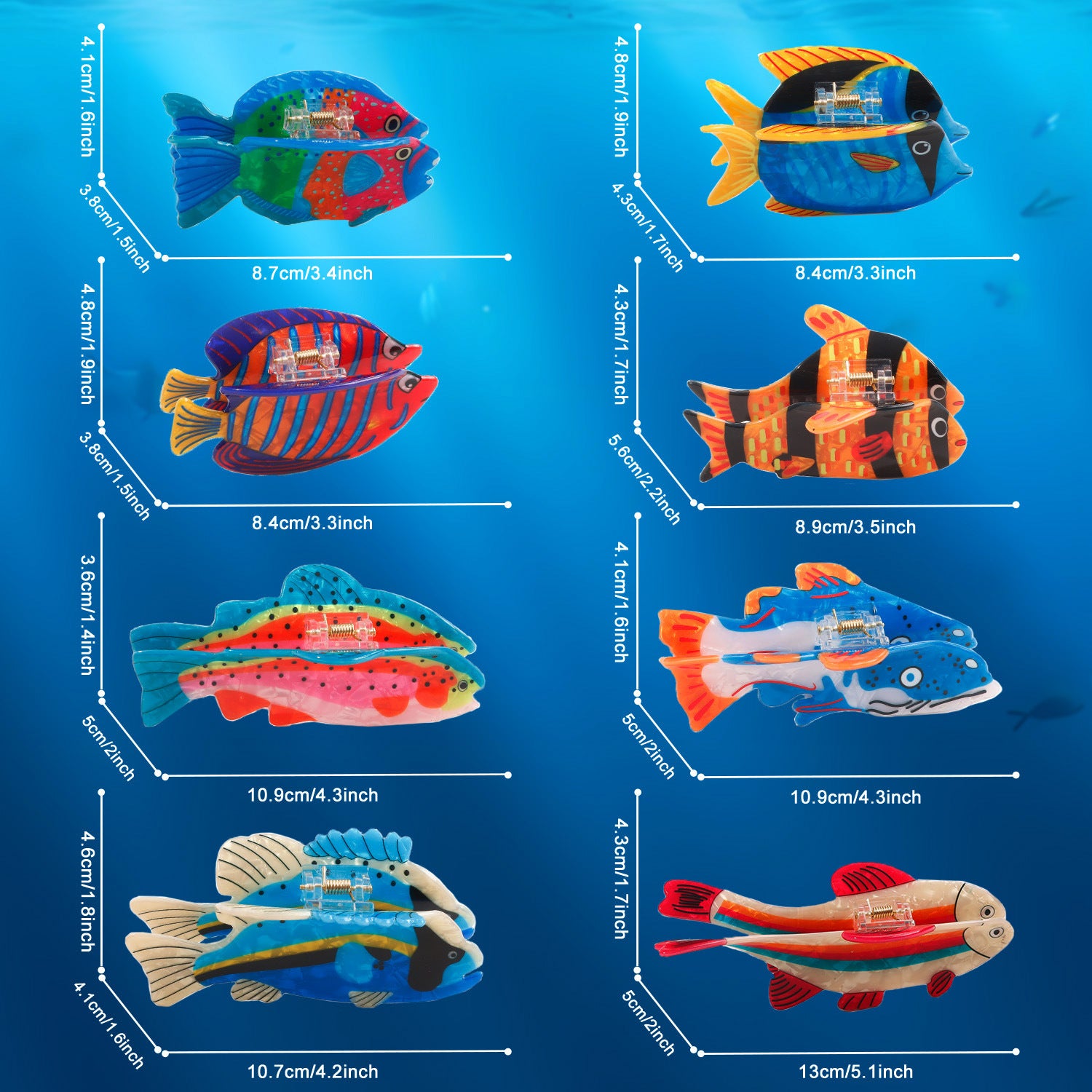 Ocean Series Barrettes Updo Shark Clip