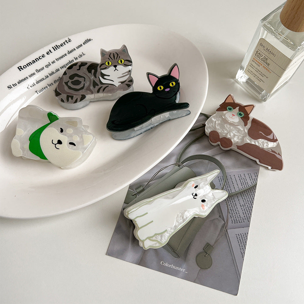 Dogs and Cats Cute Hairpin Medium Back Head Shark Clip