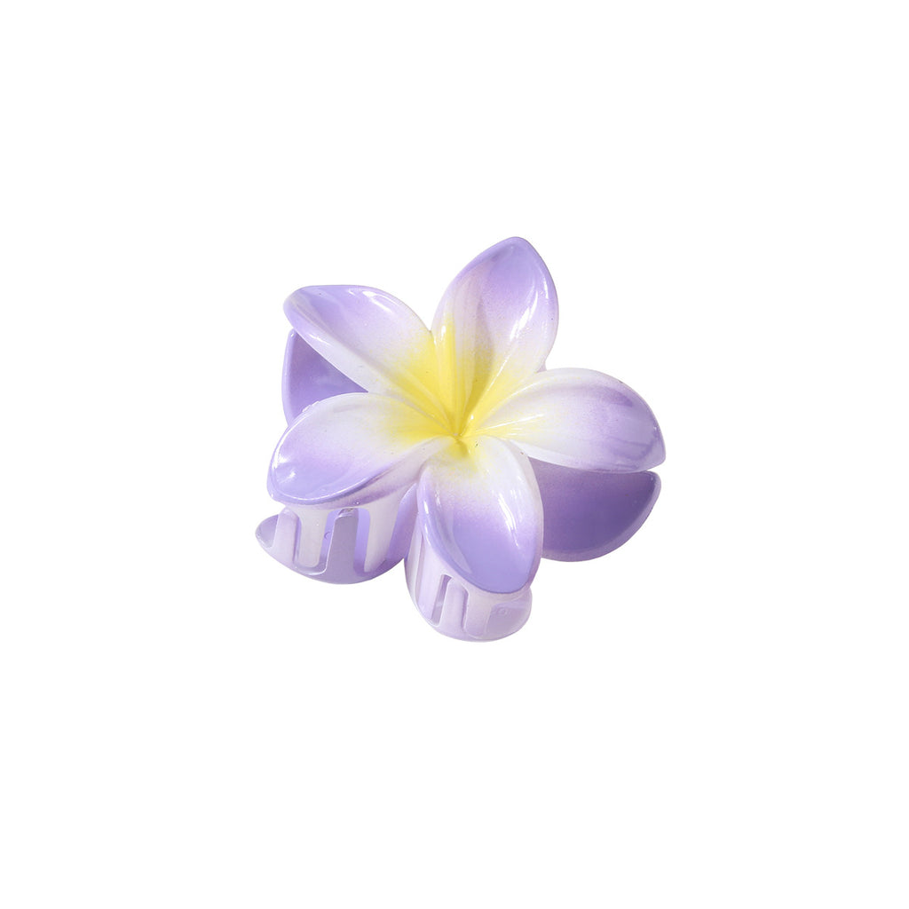Color Plumeria Rubra Barrettes Side Grab Half Grab Back Head Shark Clip