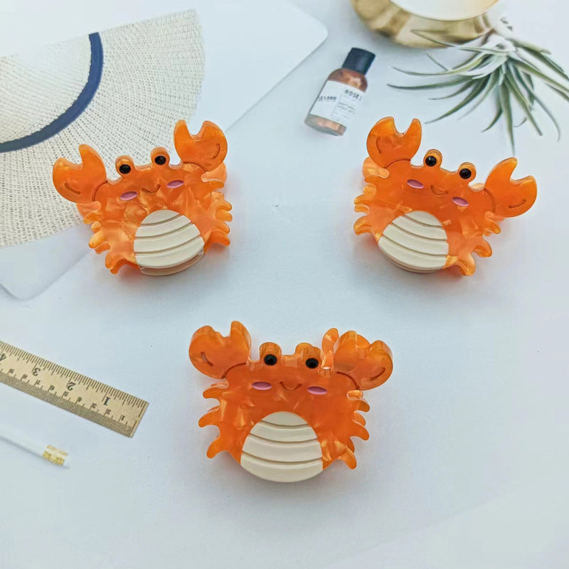 Sea Life Acetic Acid Mini Jaw Clip Whale Crab Seahorse Starfish Dolphin Young Girl Personalized Bang Clip Barrettes Hair