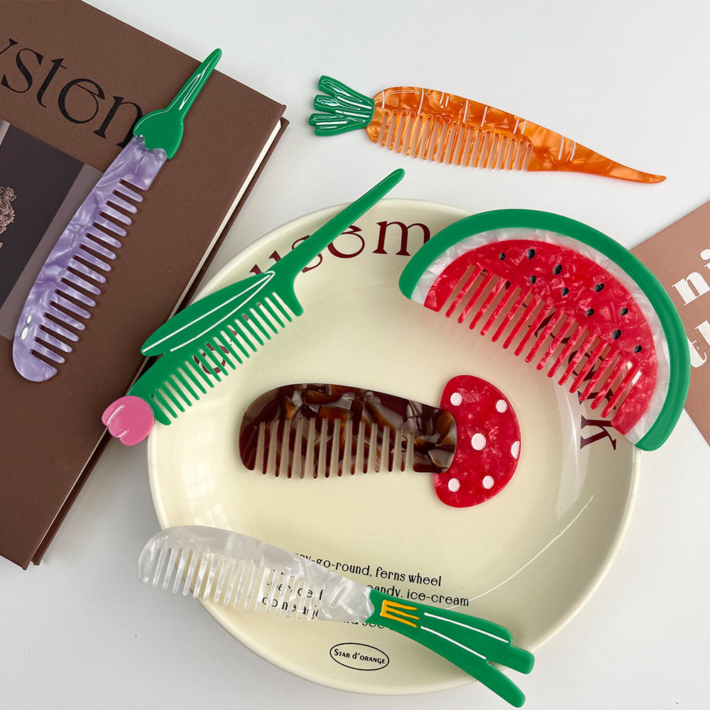 Acetate Comb Advanced Moving Vegetable Makeup Fun Comb Portable Hairdressing Comb