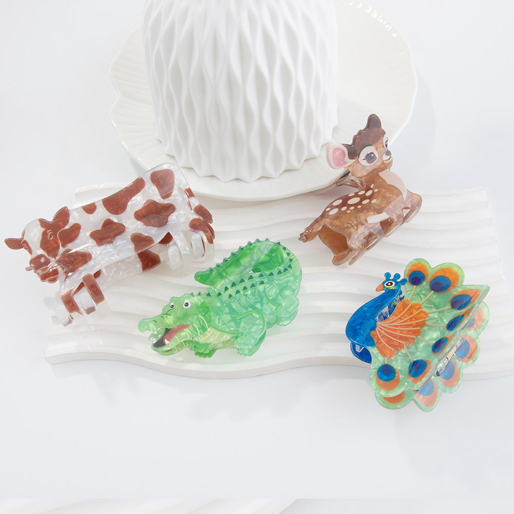 Forest Series Grip Creative PVC Dinosaur Barrettes Updo Shark Clip