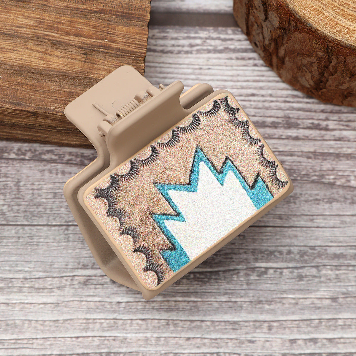 Leather Sunflower Hair Clip / Half-Up Shark Clip