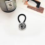 Vintage Inlaid Turquoise Rubber Band Hair Rope High Elasticity Hair Tie Hair Rope