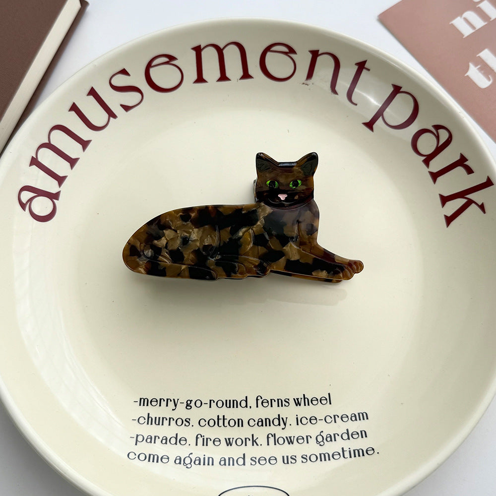 Cute Cat Barrettes Half Scratch Updo Shark Clip