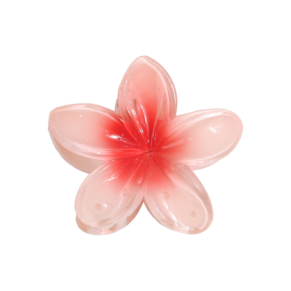 Color Plumeria Rubra Barrettes Side Grab Half Grab Back Head Shark Clip